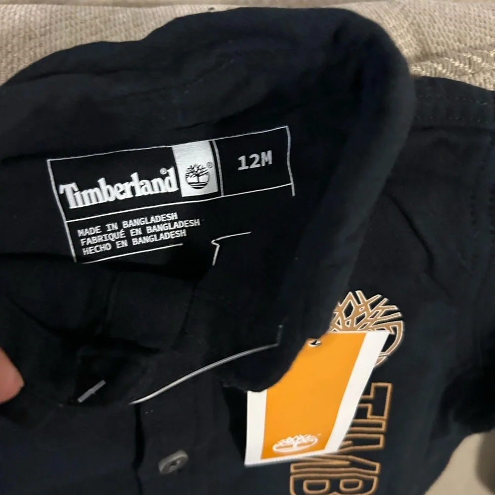Timberland Black Shirt with Gold Accents